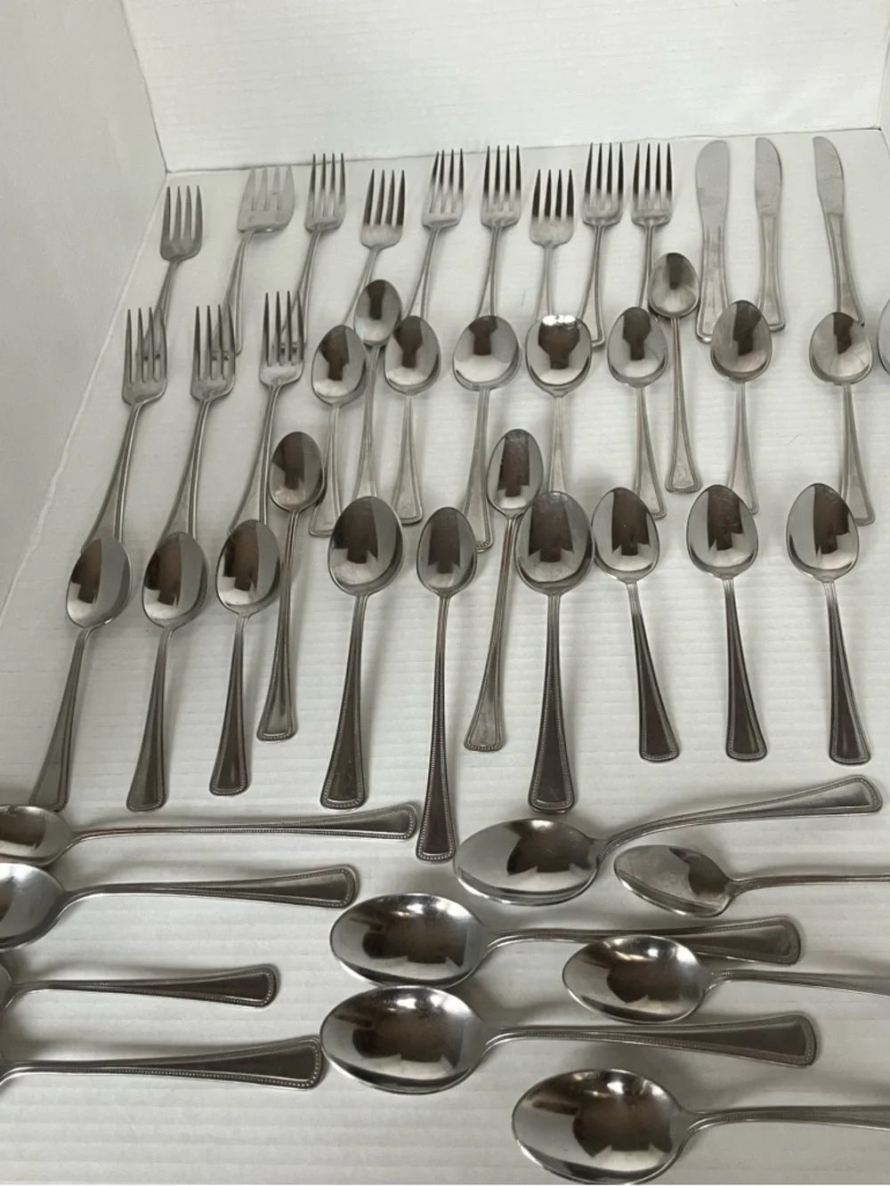 Oneida craft‎ Stainless Steel Flatware Set - Polished Silverware Set  46 pieces